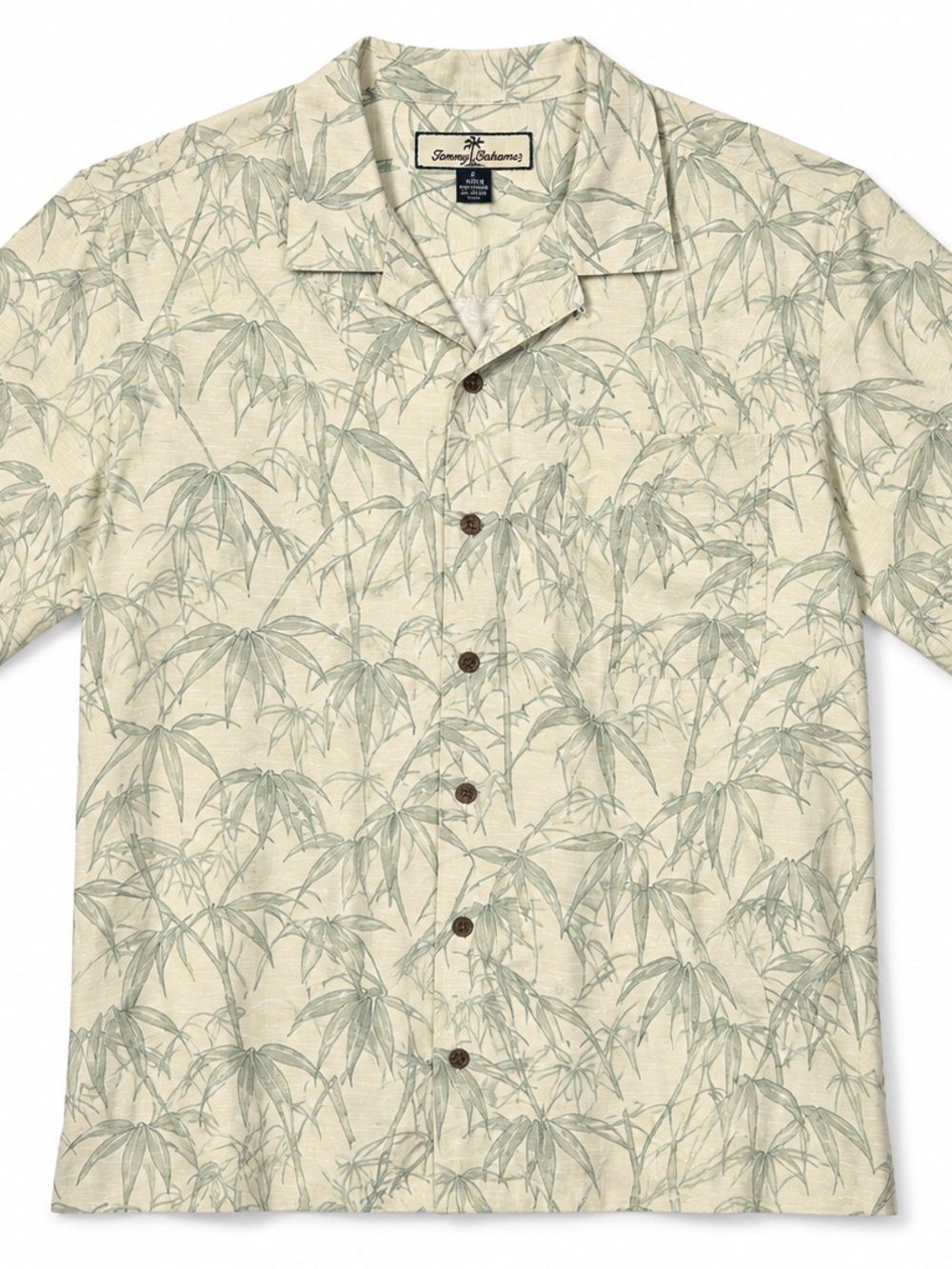 Tommy Bahama 100% silk green botanical Hawaiian print XL